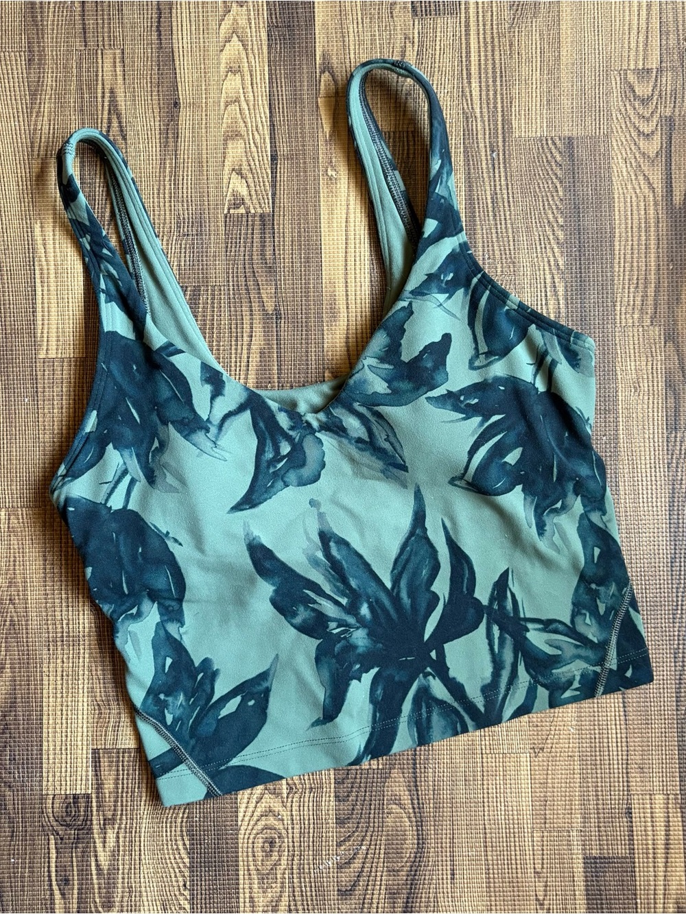 Lululemon Align Olive Green Floral Tank Top 4